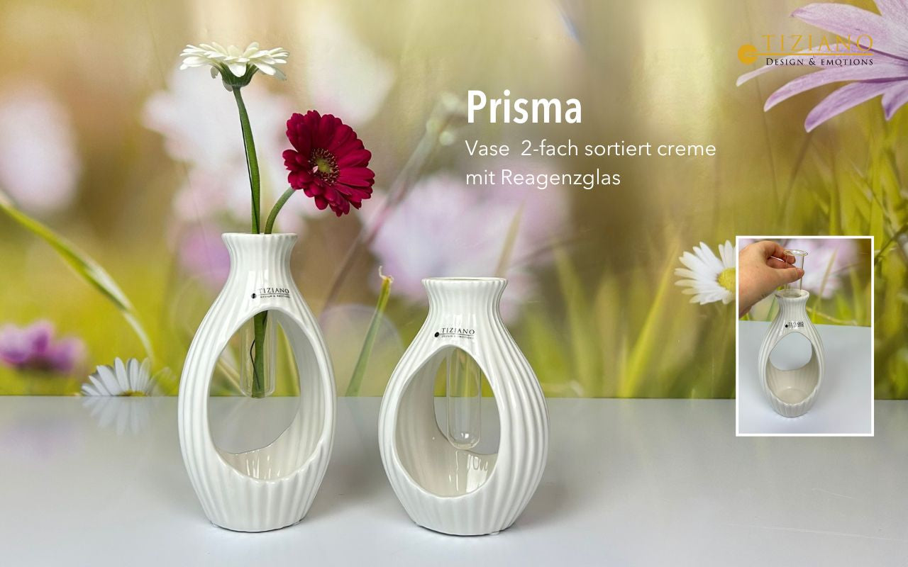 Vase "Prisma" creme