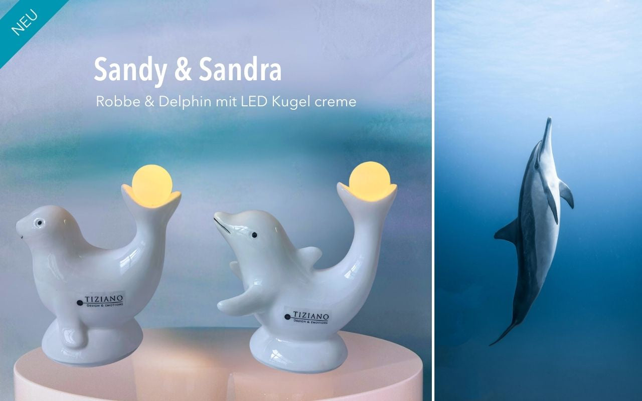 Tiziano Delfin Sandy & Robbe Sandra LED creme mit Timerfunktion