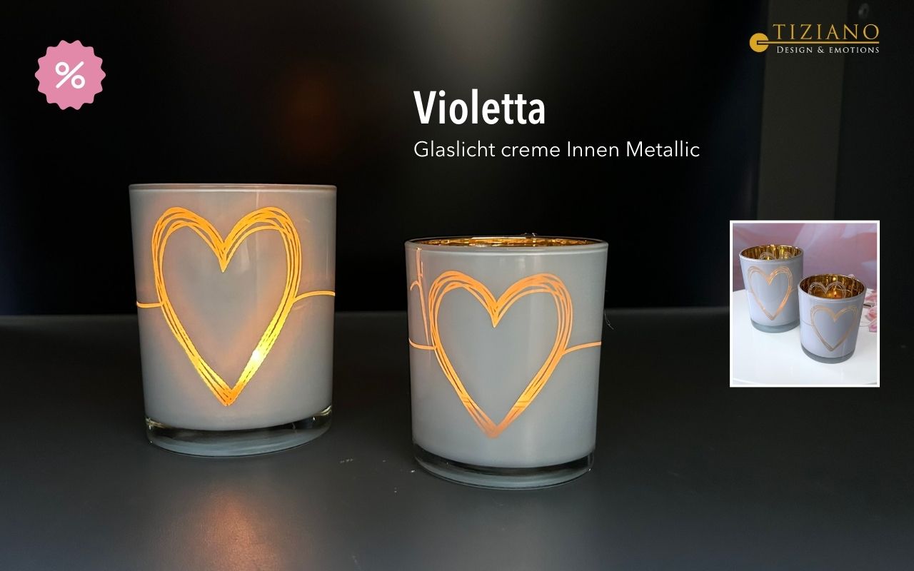 Glas Teelicht "Violetta"